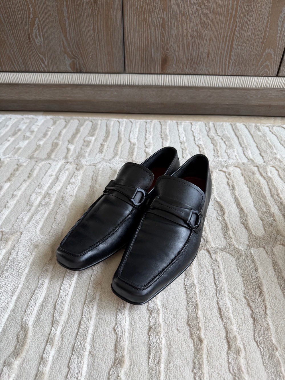 Black smooth leather Studio bit loafers, size 9½ E